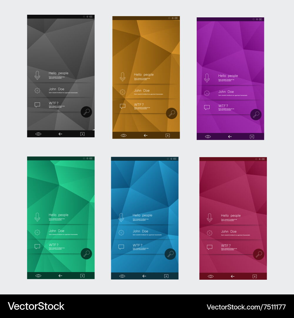 Set of user interface templates to-date design vector image