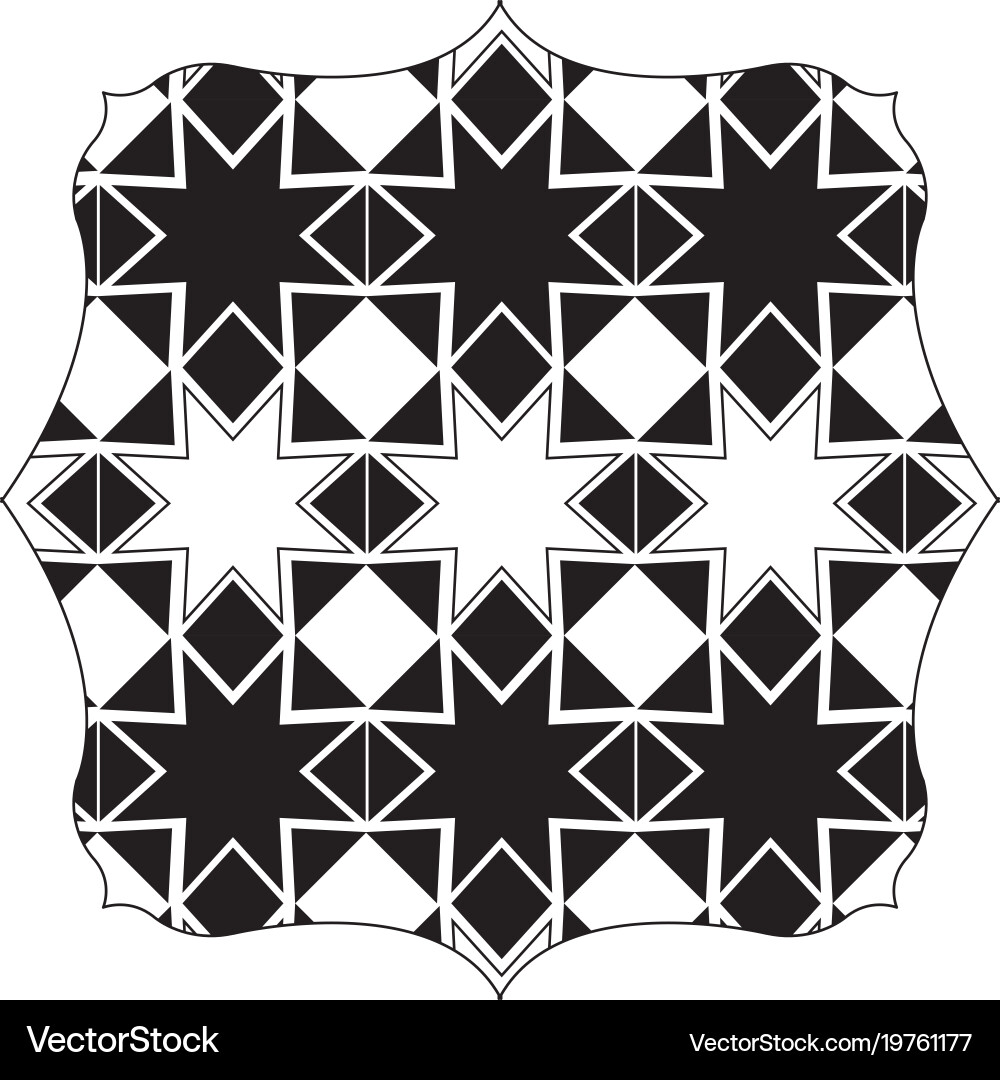 Square with pattern geometric shapes background vector image