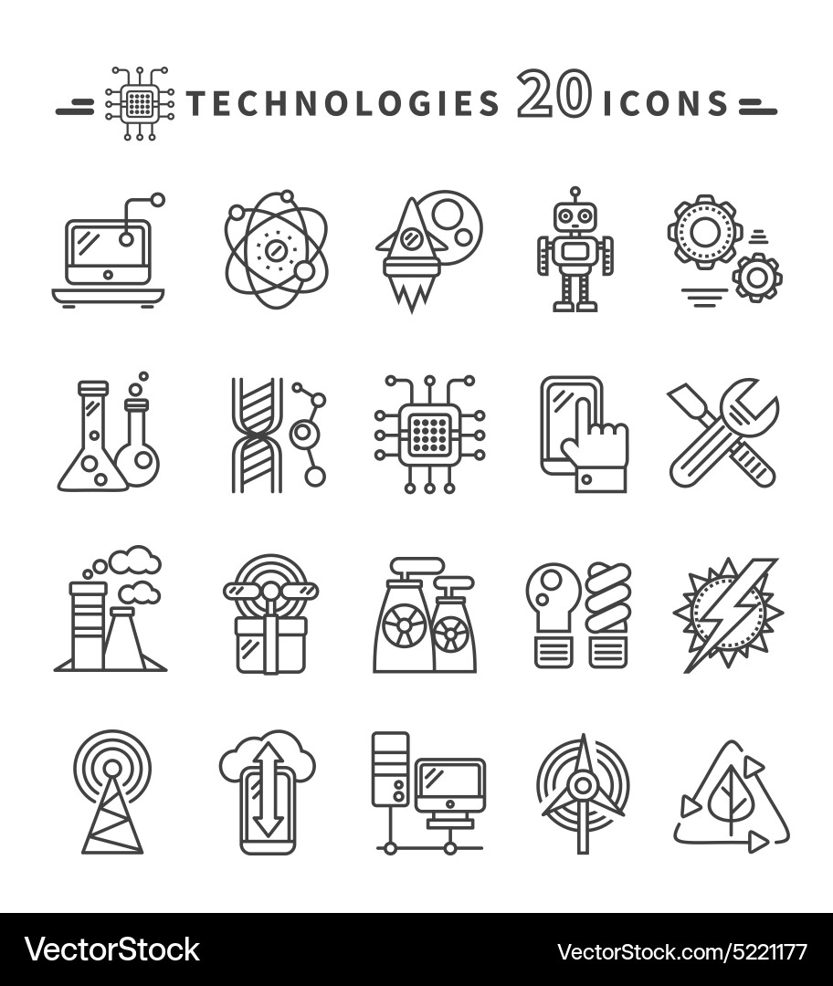 Technologien schwarze Icons auf weißem Hintergrund Technologien schwarze Icons auf weißem Hintergrund vektorbild