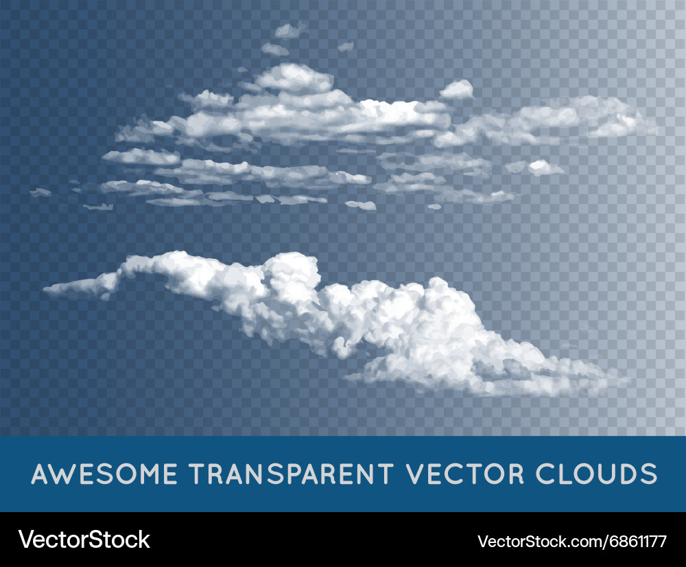 Transparent clouds set collection can be used Vector Image