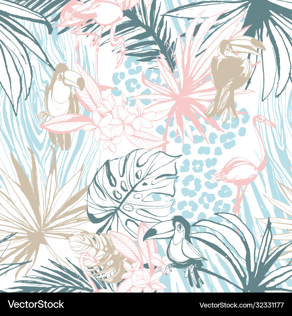 Tropical Palm Pattern vector image