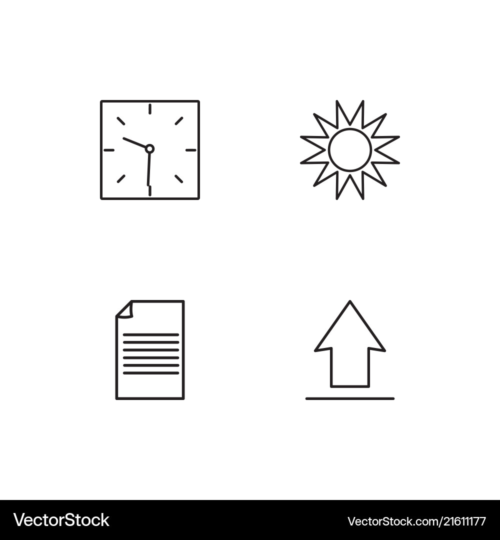 Web linear icons set simple outline vector image