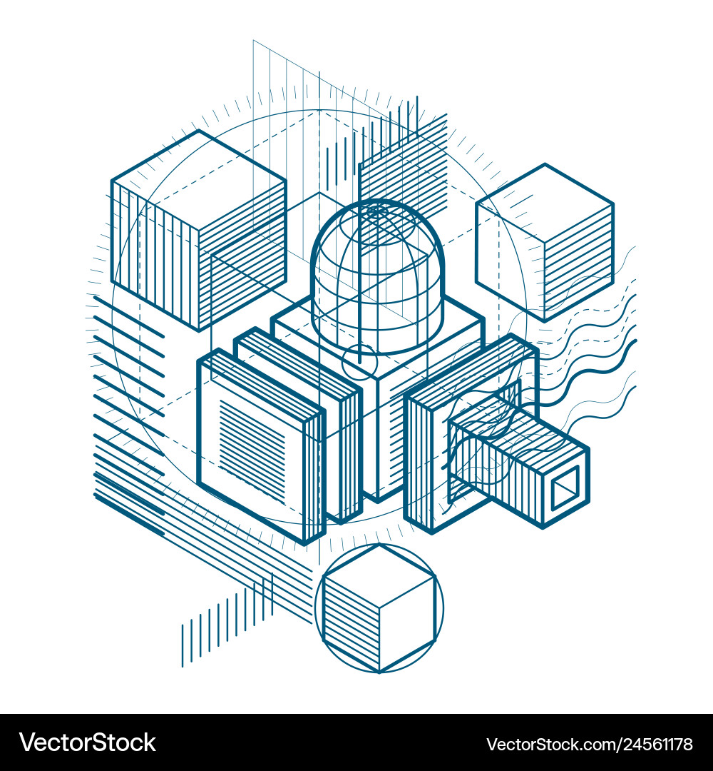 Abstract background with isometric lines Vector Image