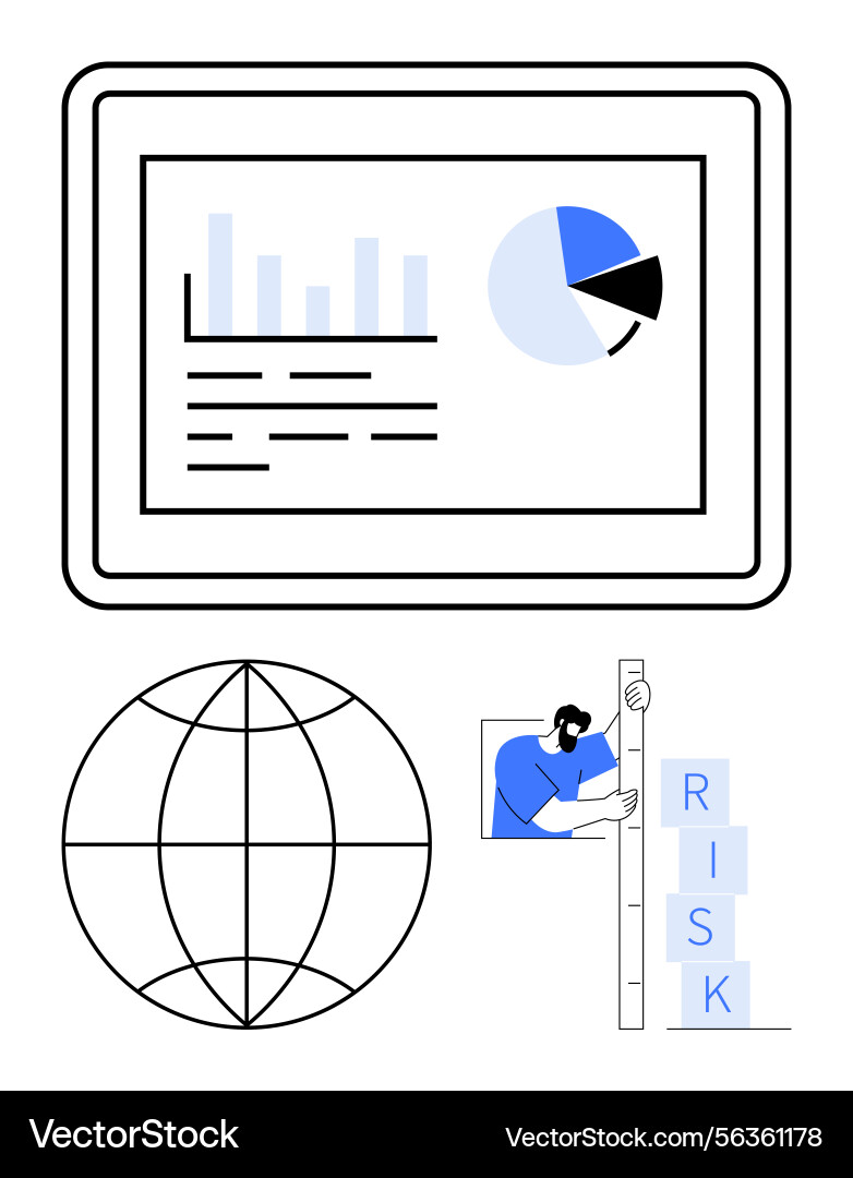 Analytics dashboard globe representation Analytics dashboard globe representation vector image