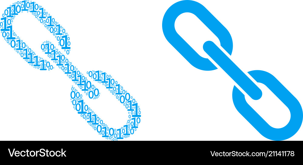 Chain composition of binary digits Chain composition of binary digits vector image