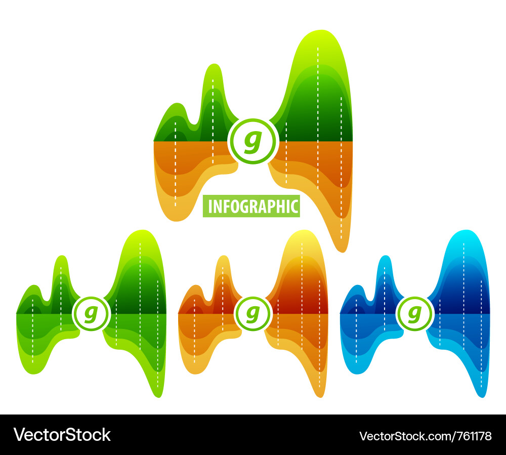 Colorful Data & Chart Elements Vector Image