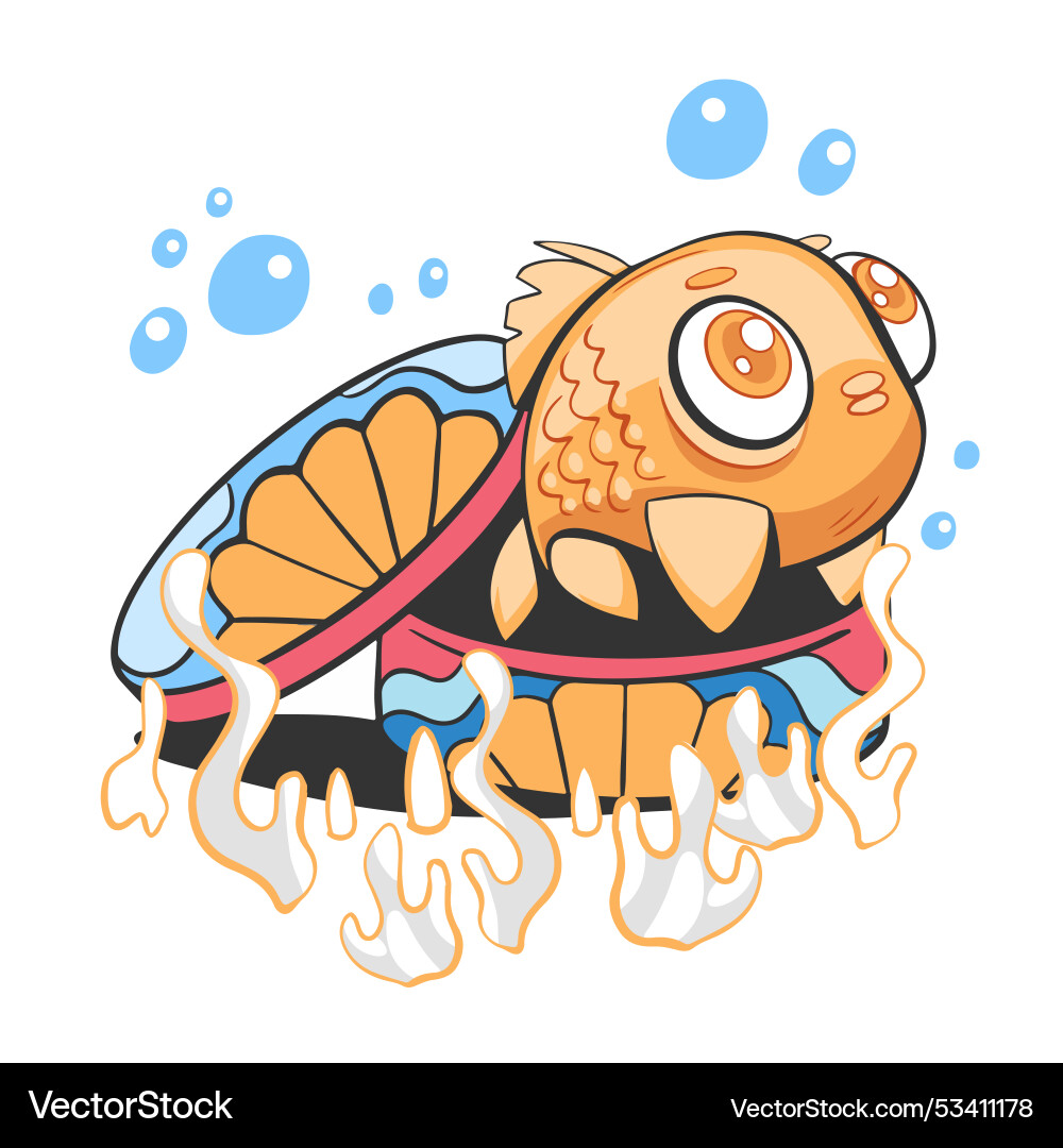 Cute fish underwater Cute fish underwater vector image