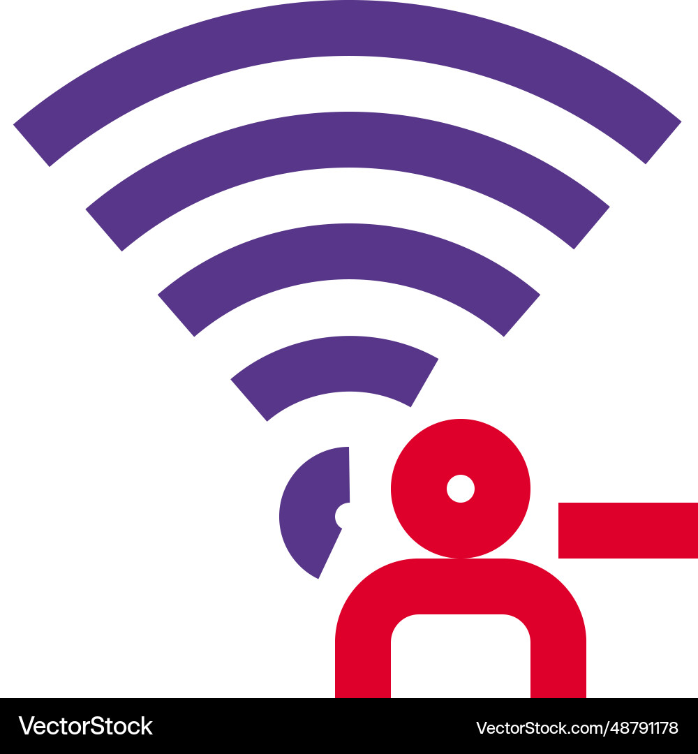 Deleting user name from the wireless network vector image