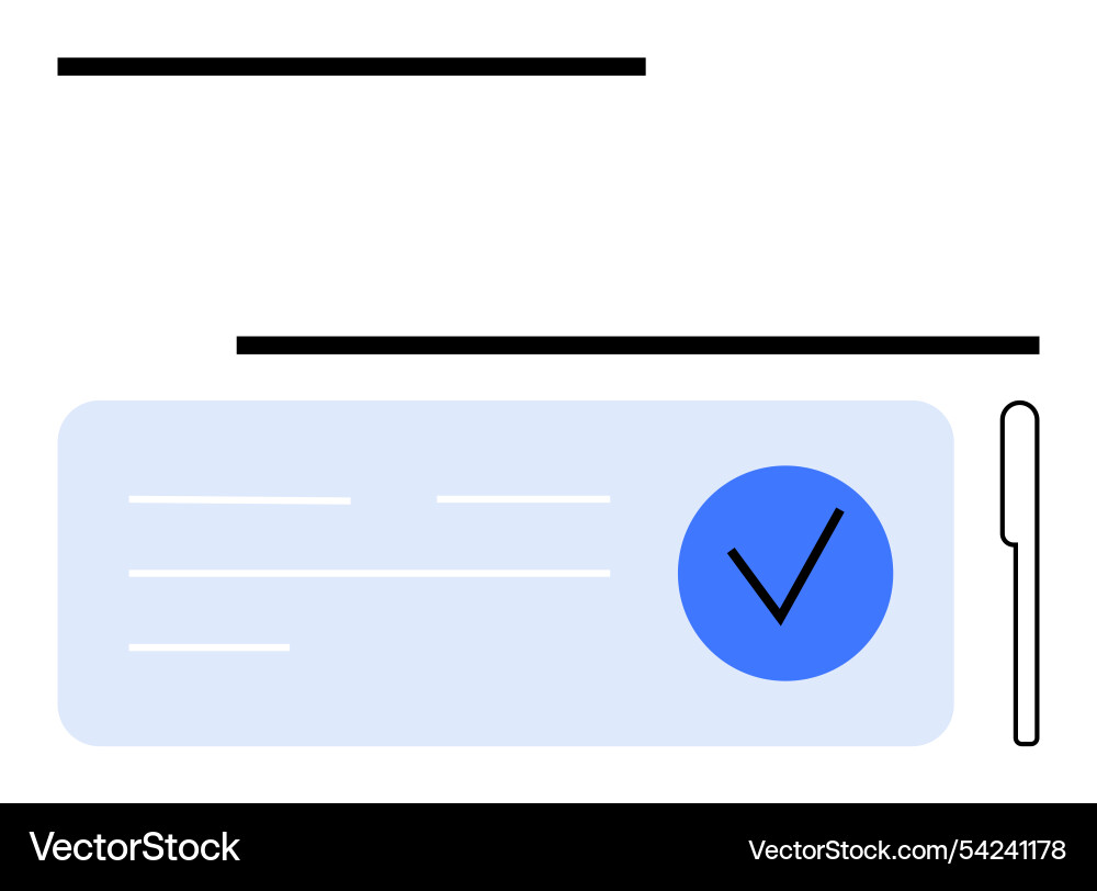Digital check with blue tick mark for secure Digital check with blue tick mark for secure Vector Image