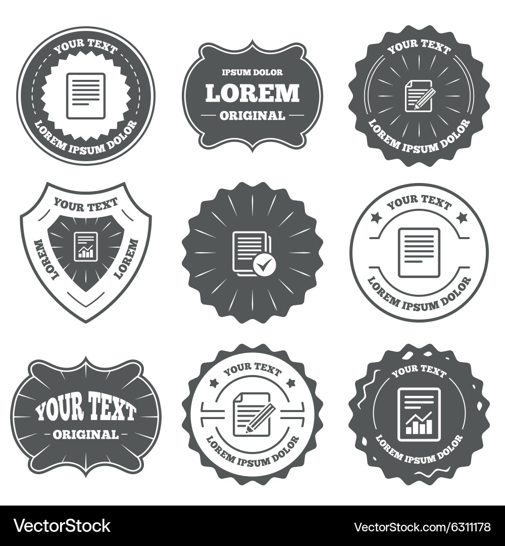Document icons file with chart and checkbox vector image