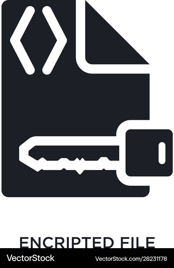 Encripted file isolated icon simple element from vector image