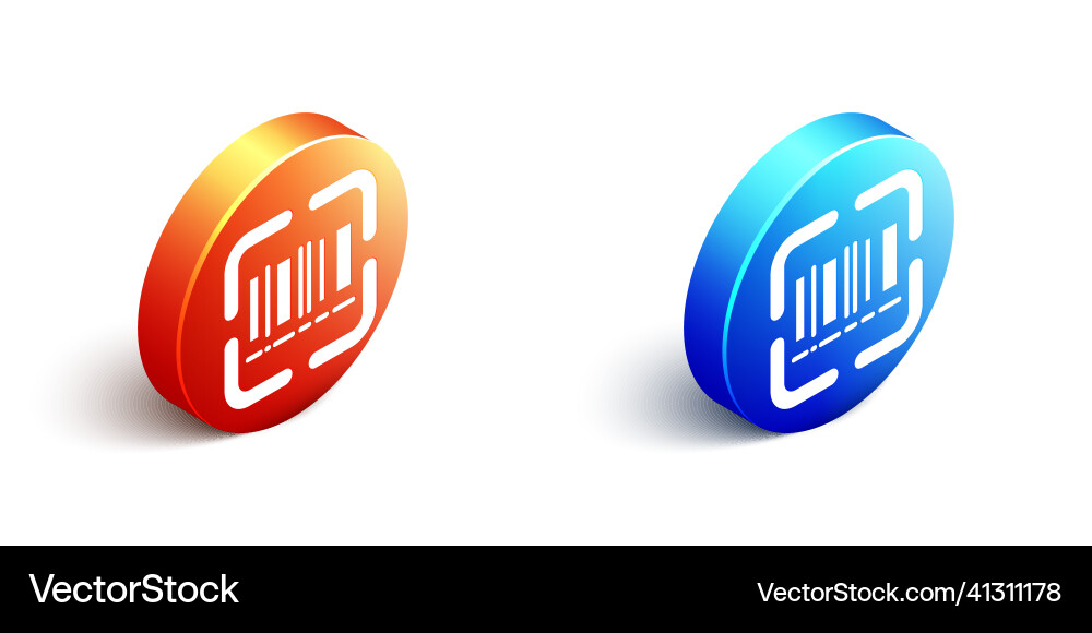 Isometric scanner scanning bar code icon isolated Isometric scanner scanning bar code icon isolated vector image