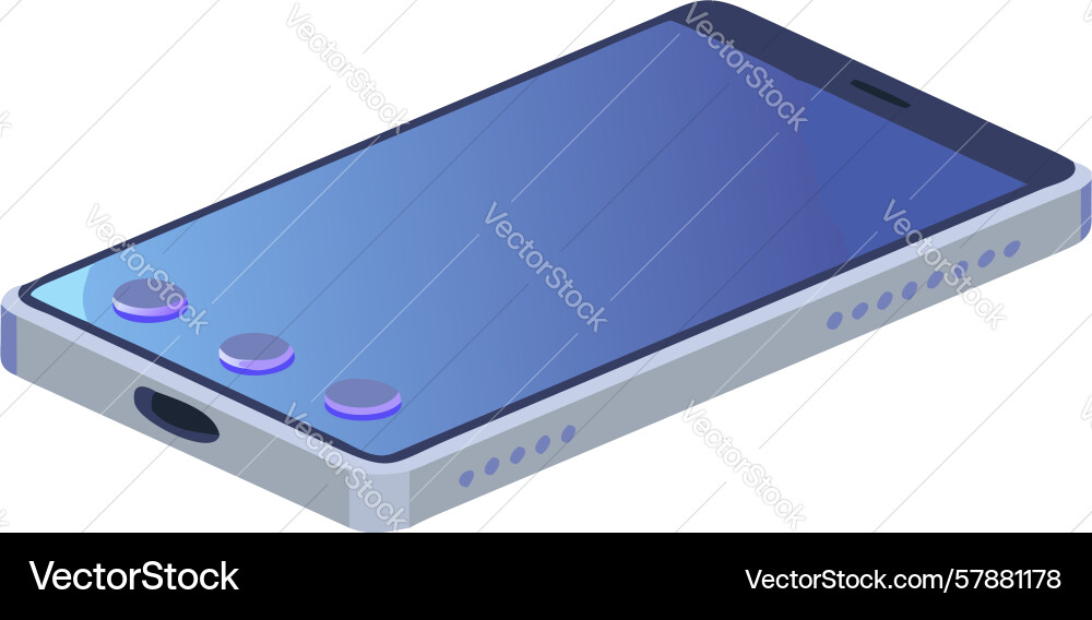 Isometric smartphone with empty display design Vector Image