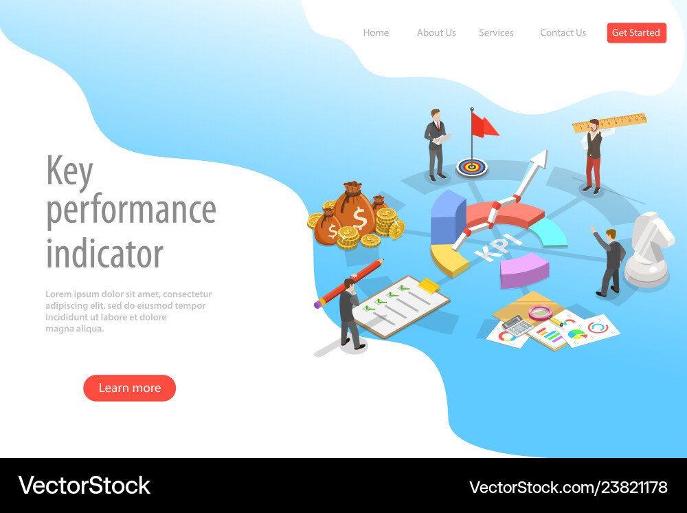 Key Performance Indicator Landing Page vector image