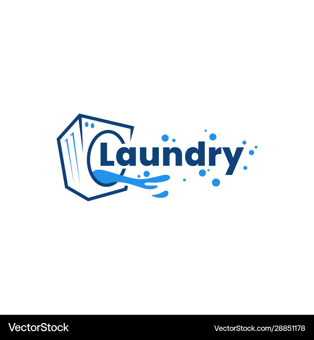 Laundry washing machine water logo sign vector image