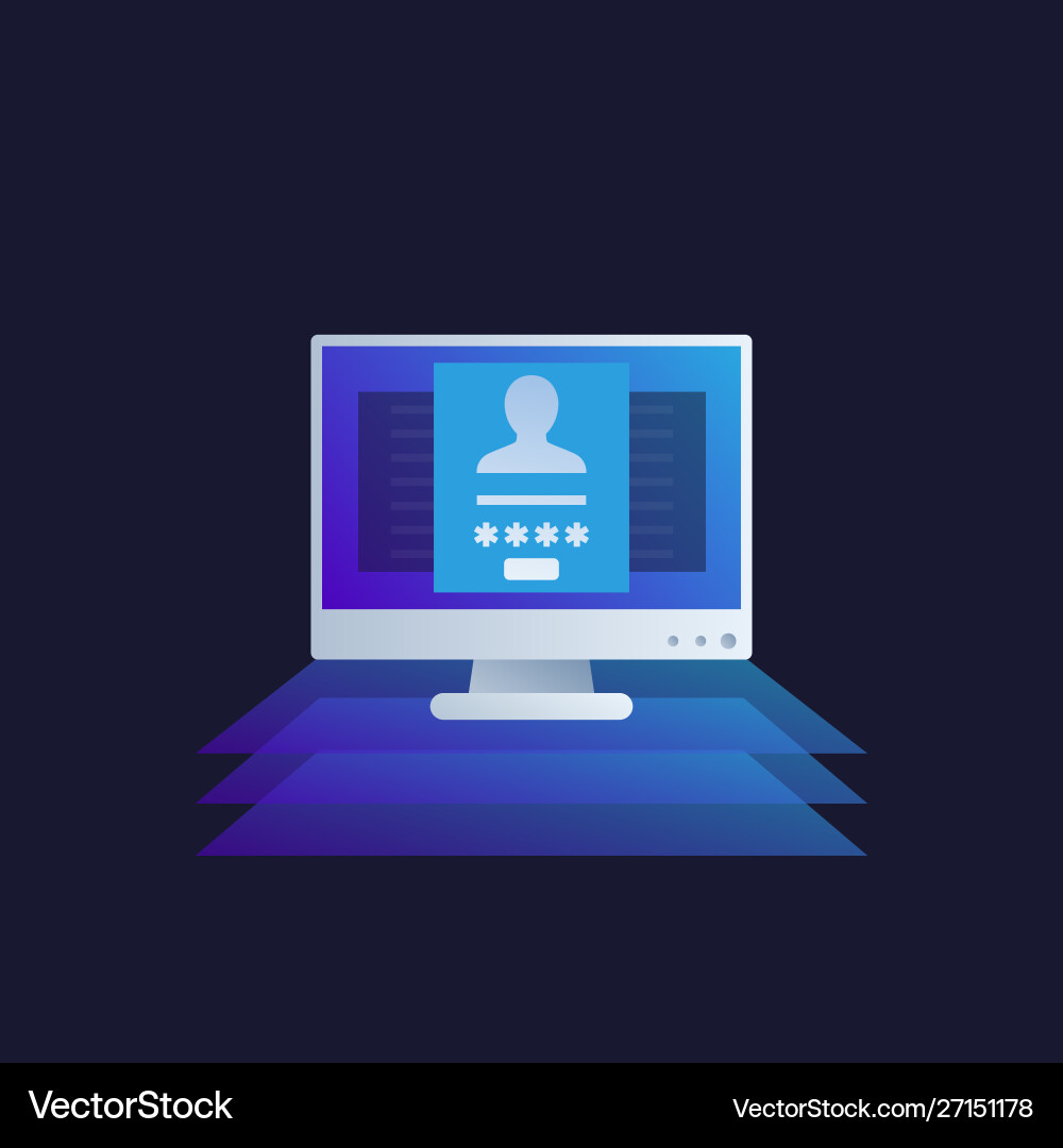 Login authentication password access vector image