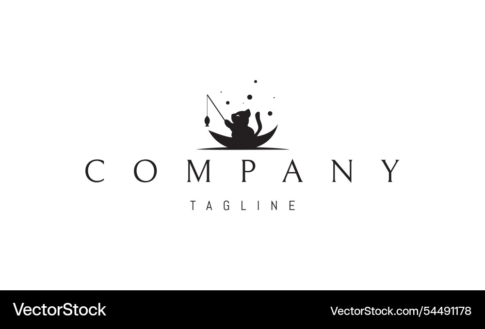 Logo with an abstract image of a funny cat Vector Image