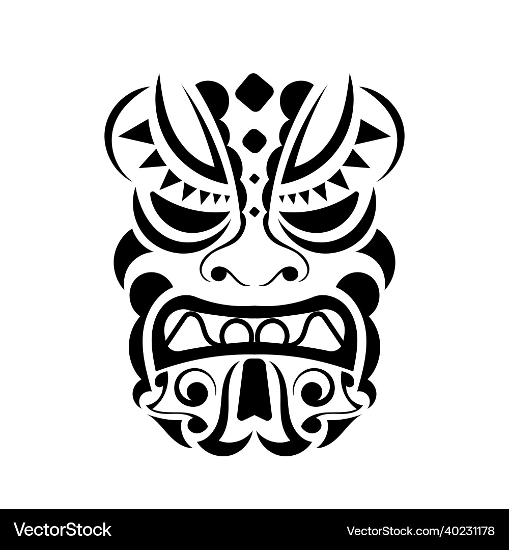Mask face tattoo ornament maori style african Mask face tattoo ornament maori style african vector image