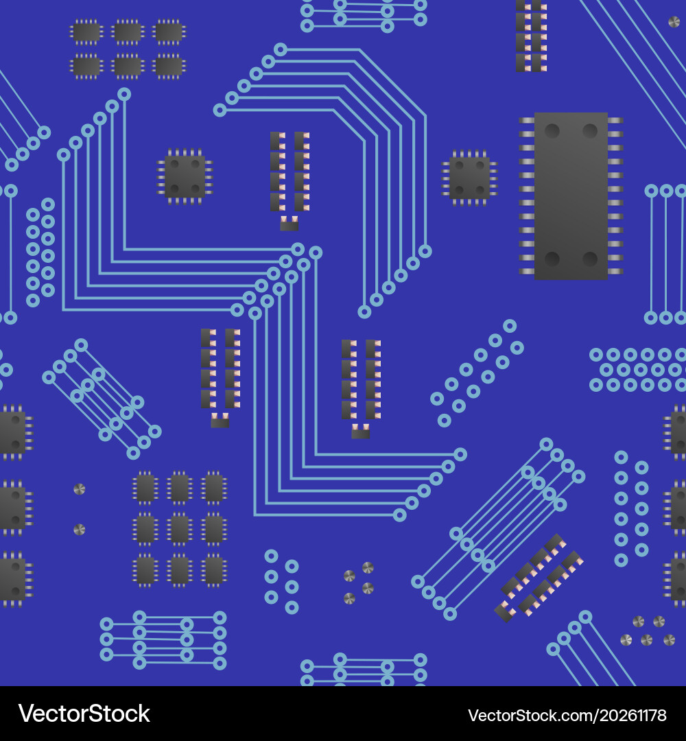 Microchip seamless pattern vector image