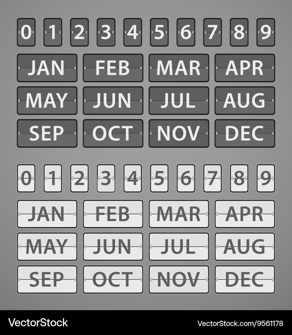 Plastic diary with digits set elements collection Vector Image