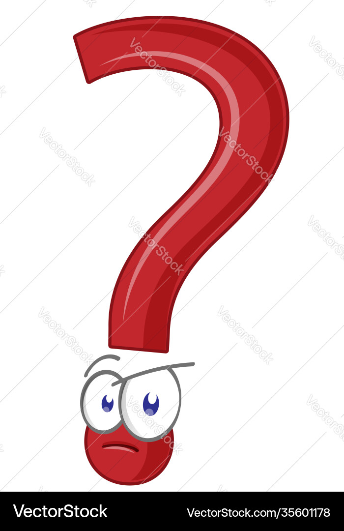 Question mark cartoon character mascot Question mark cartoon character mascot vector image
