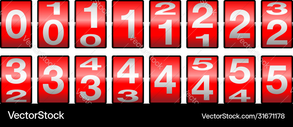 Rotation counter from 0 to 5 vector image
