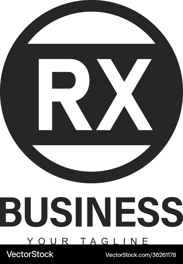Rx initial a logo design with abstract style Rx initial a logo design with abstract style Vector Image