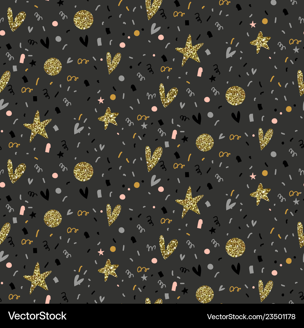 Seamless pattern with fireworks confetti vector image