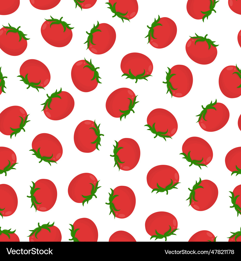 Seamless pattern with red tomatoes on a white Seamless pattern with red tomatoes on a white vector image