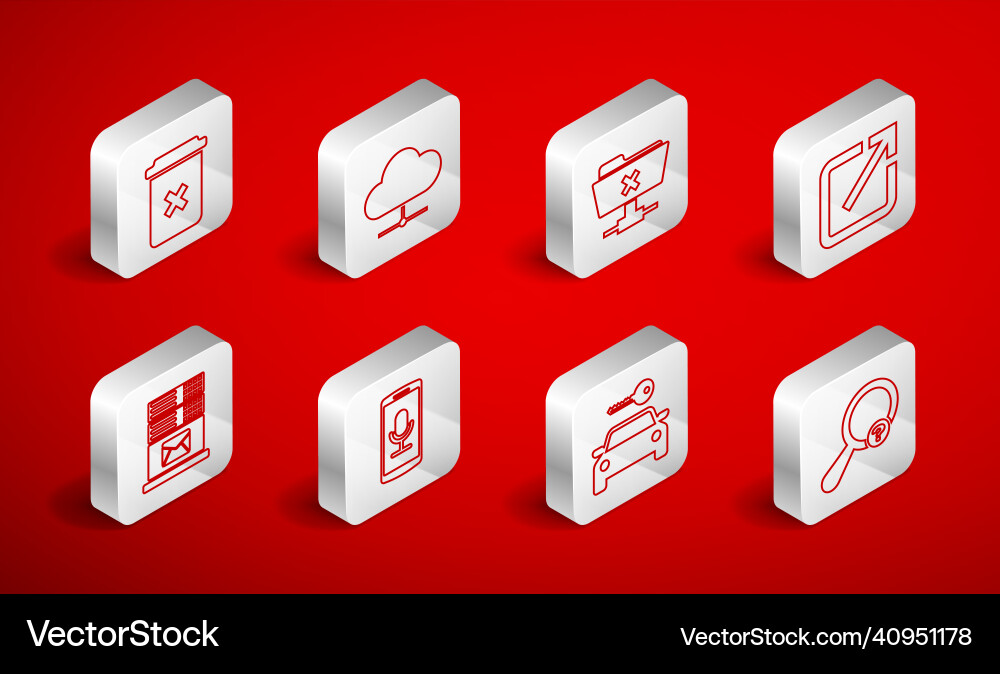 Set line unknown search network cloud connection Set line unknown search network cloud connection vector image