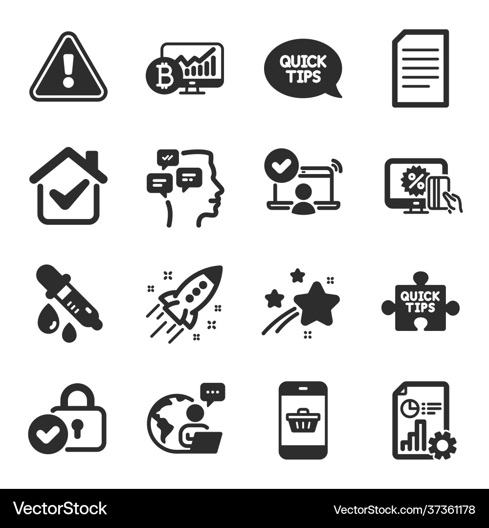 Set technology icons such as quickstart guide Set technology icons such as quickstart guide vector image