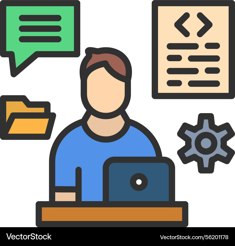 Software developer outline filled icon Vector Image