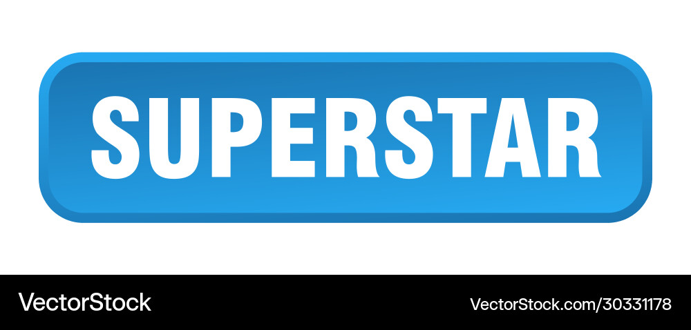 Superstar button square 3d push vector image