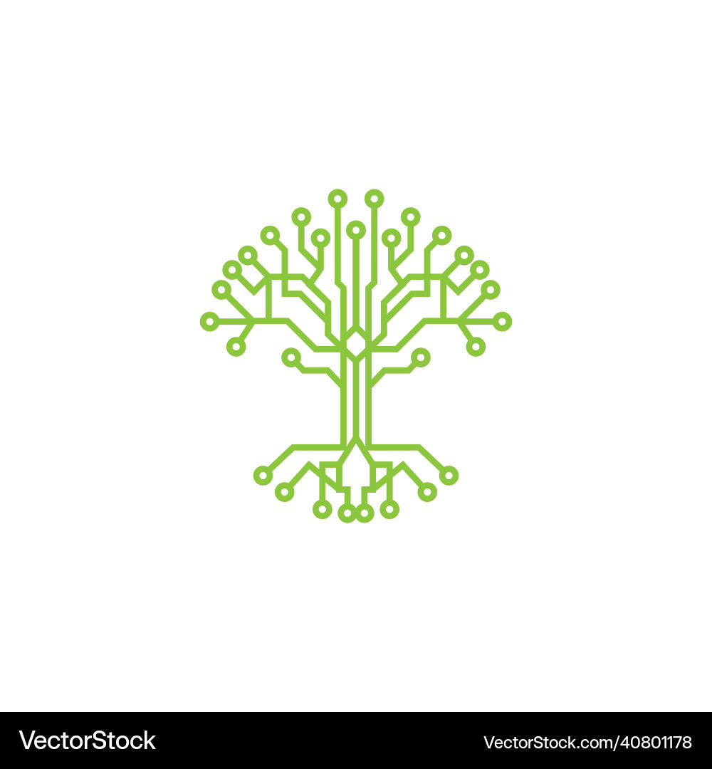Tech tree logo design template Tech tree logo design template vector image
