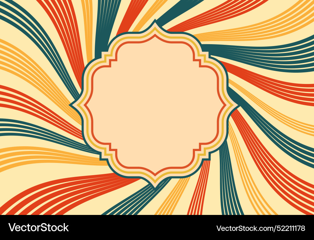 Template text with twisted retro sun burst vector image