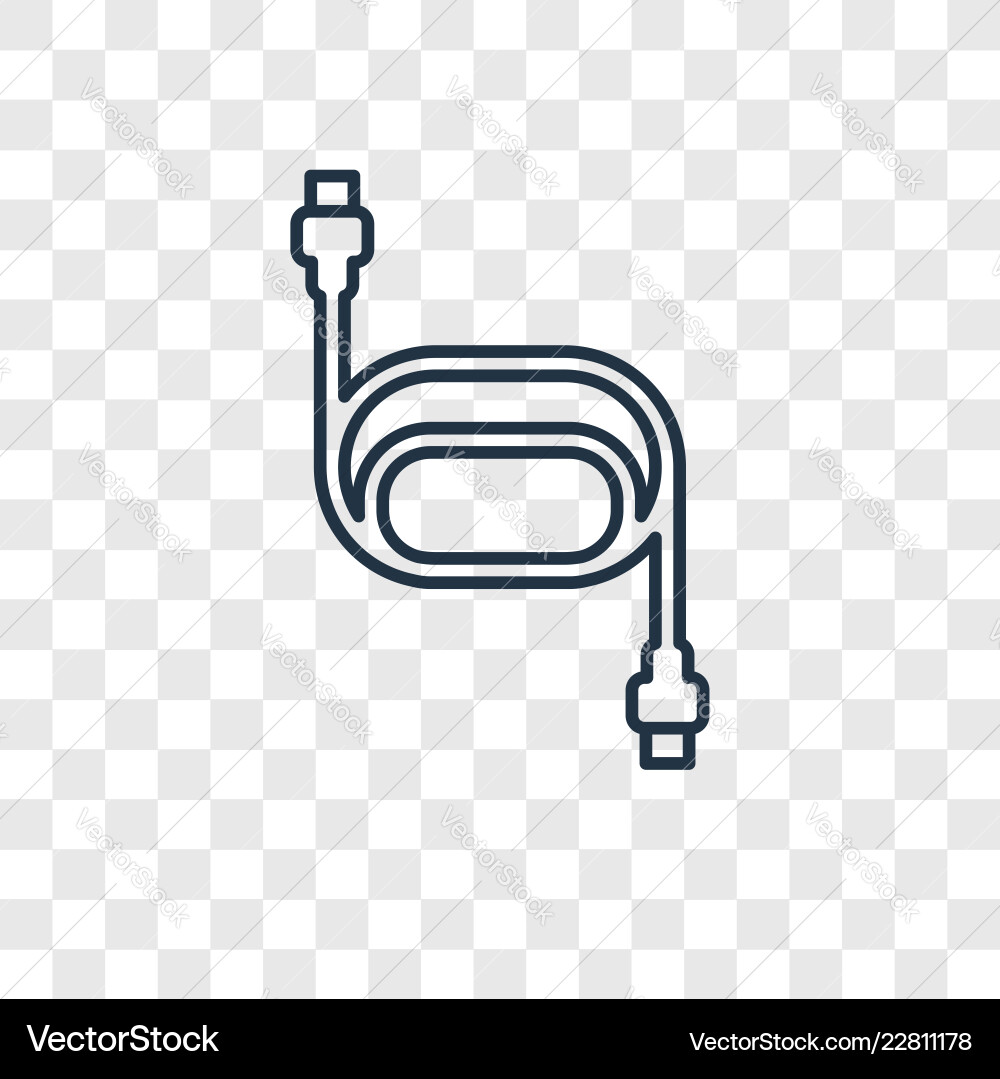Usb concept linear icon isolated on transparent Usb concept linear icon isolated on transparent vector image