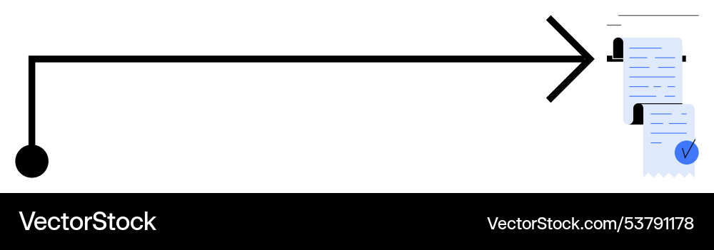 Workflow progress arrow with document verification Workflow progress arrow with document verification vector image