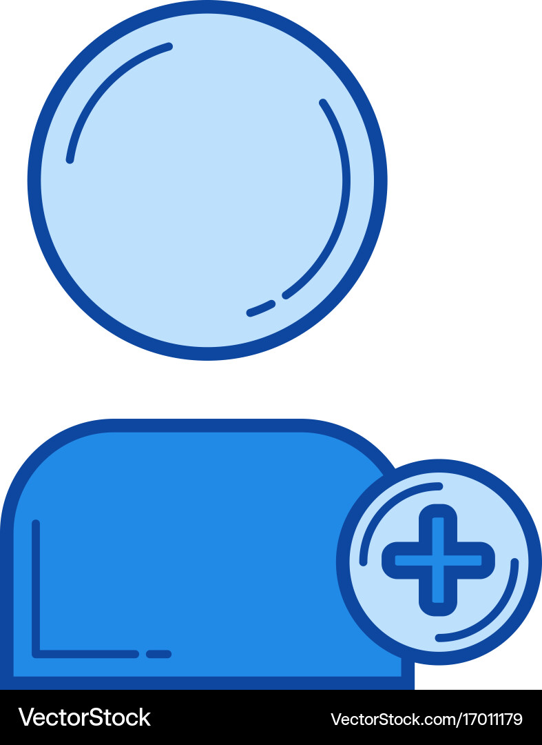 Add user line icon vector image