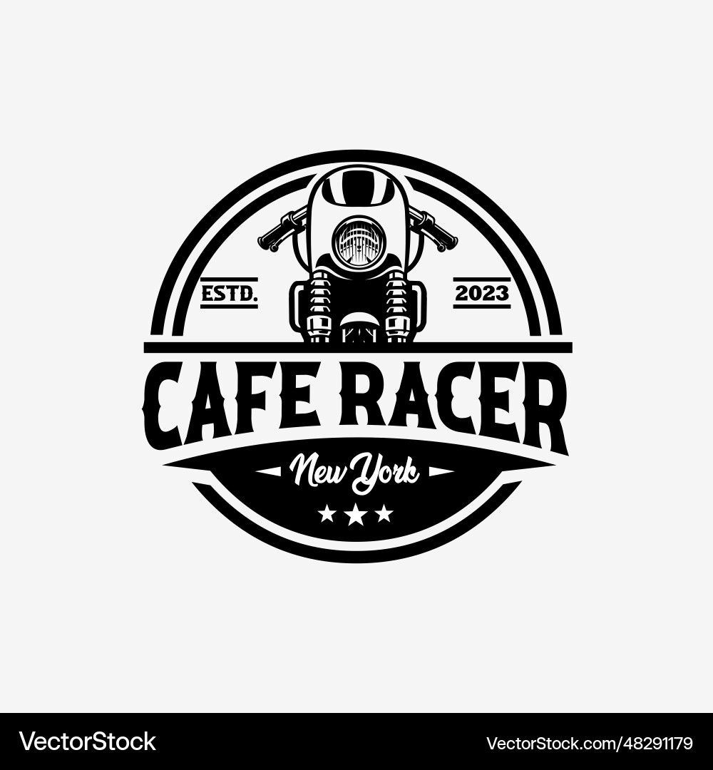 Cafe Racer Circle Badge - New York vector image