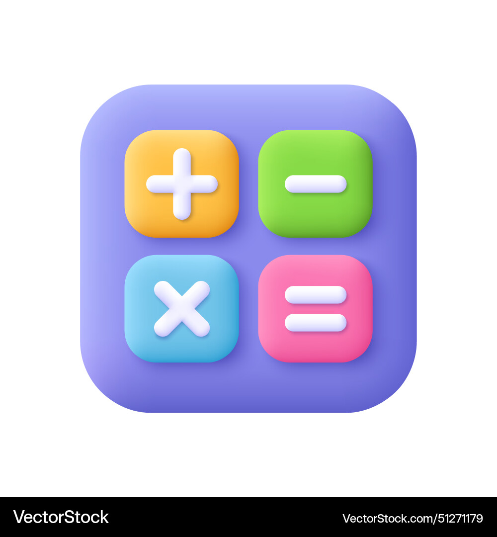 Calculator math device addition subtraction Calculator math device addition subtraction vector image
