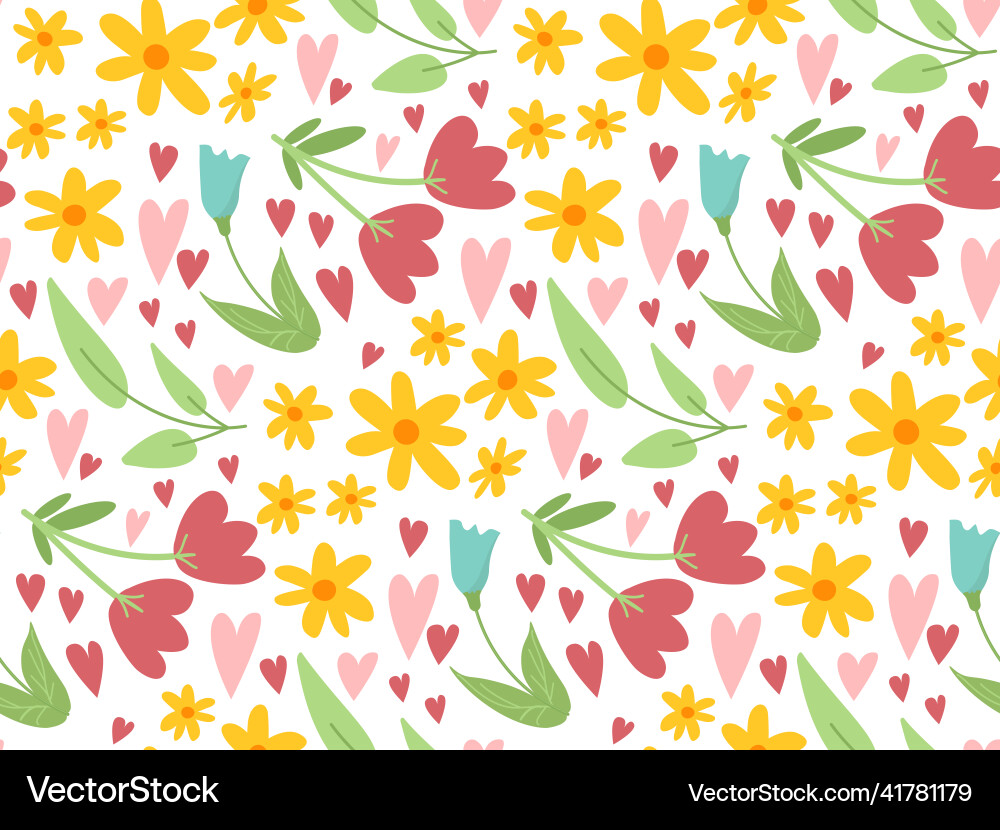 Cute floral easter spring seamless pattern Cute floral easter spring seamless pattern vector image
