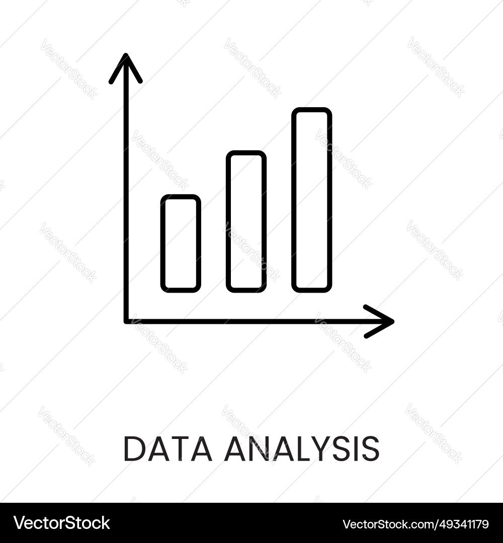 Data analysis graph with arrow line icon vector image