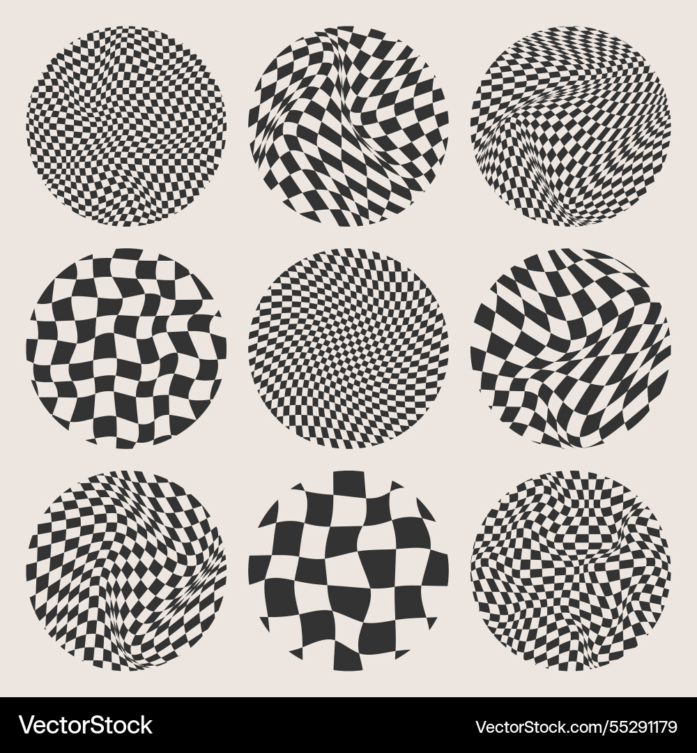 Distorted Checkerboard Pattern vector image