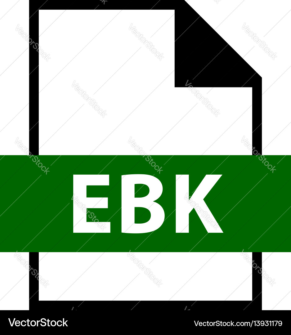 File name extension ebk type File name extension ebk type vector image