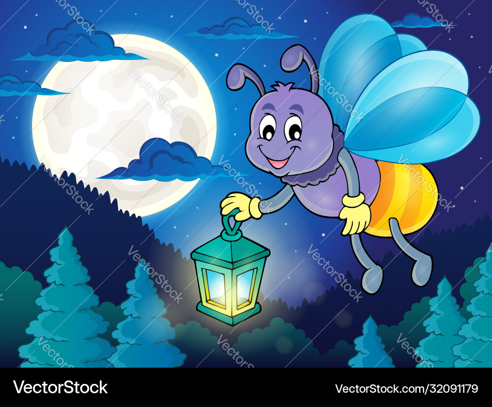 Firefly with lantern theme image 2 vector image
