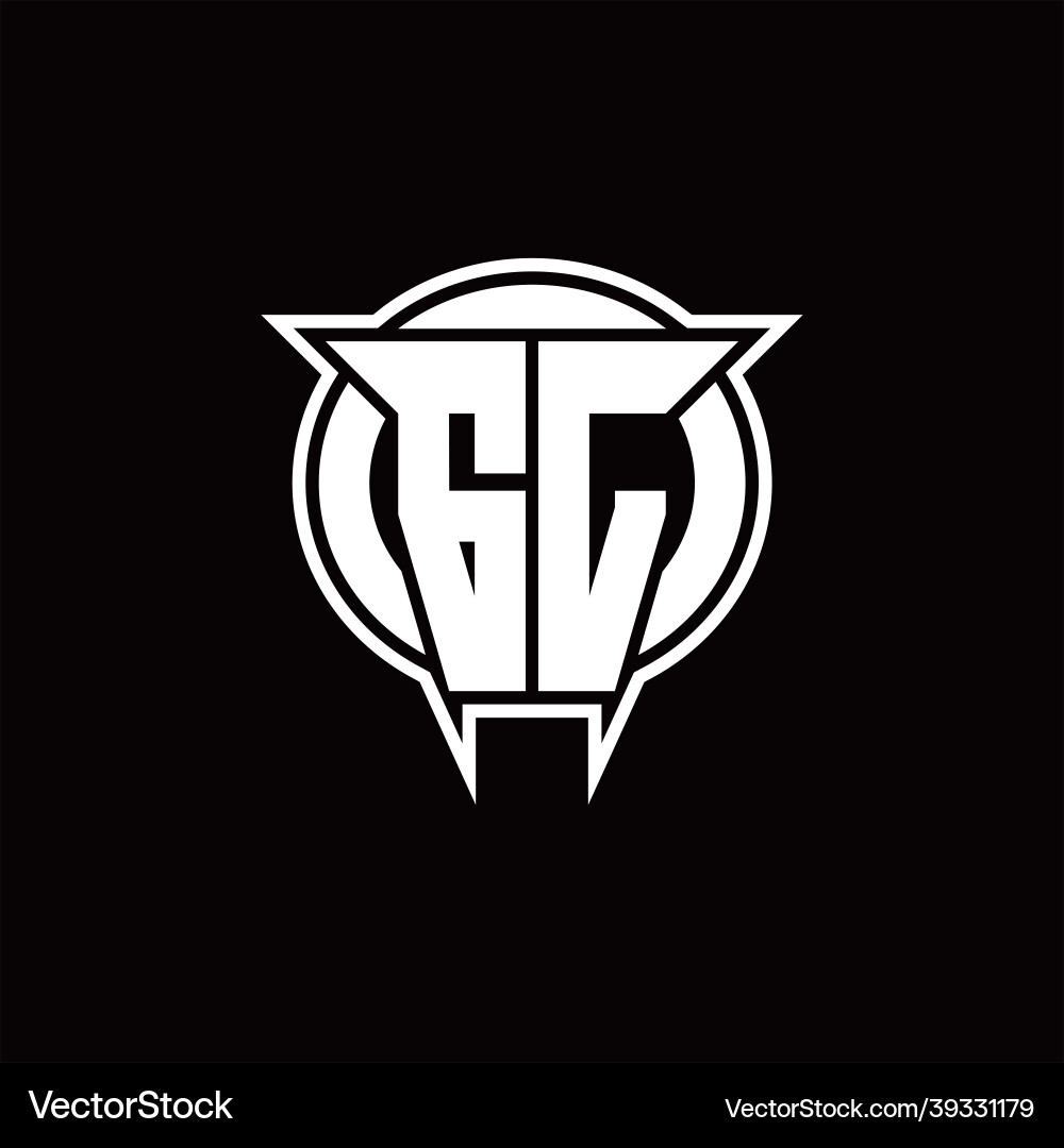 Gl logo monogram with circle rounded shape design Vector Image