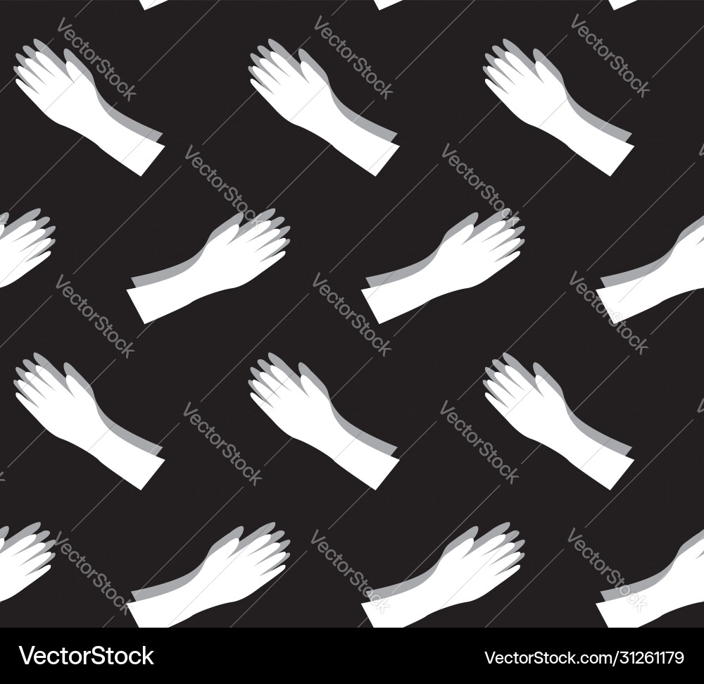 Hands seamless pattern Hands seamless pattern vector image