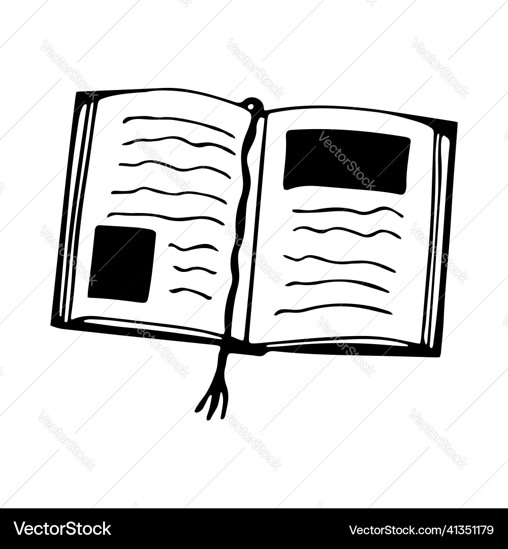 Isolated element the open book Isolated element the open book vector image
