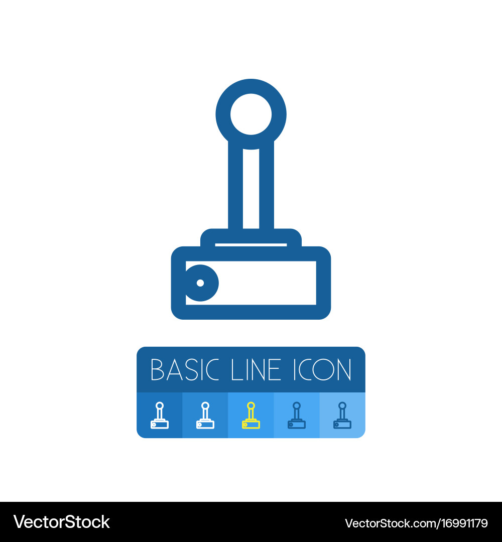 Isolated joystick outline keypad element vector image