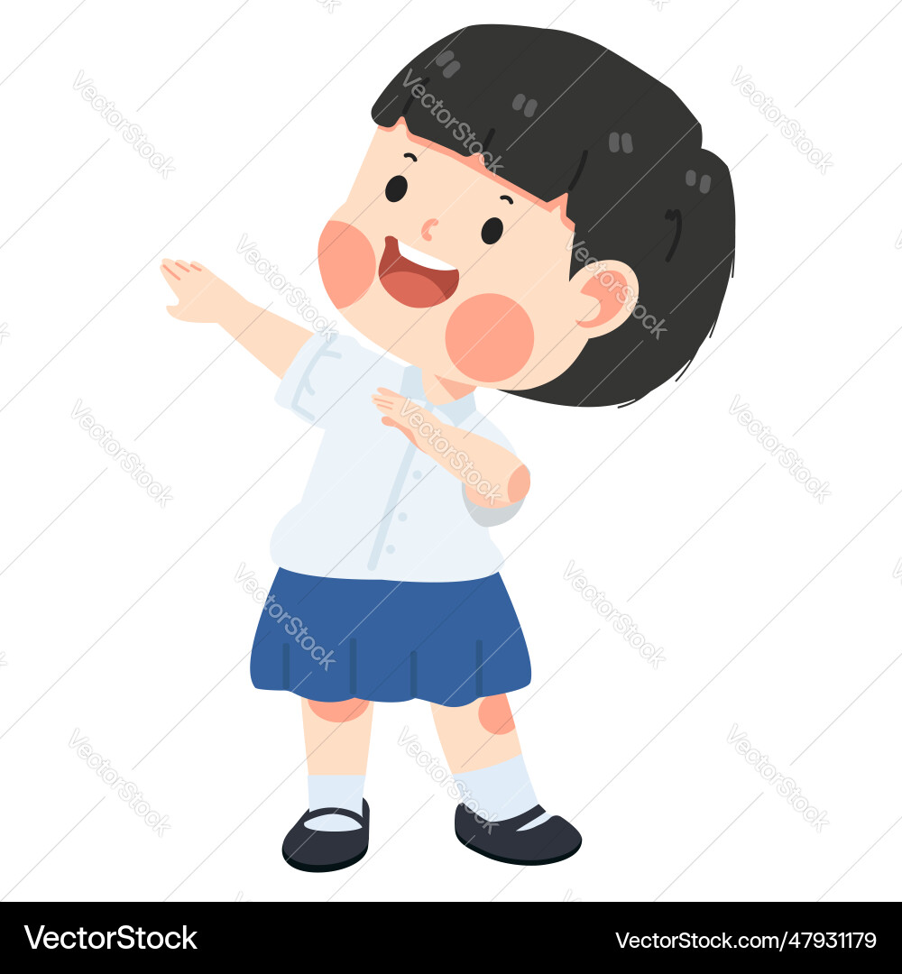 Kid girl student dabbing dance cartoon Kid girl student dabbing dance cartoon vector image